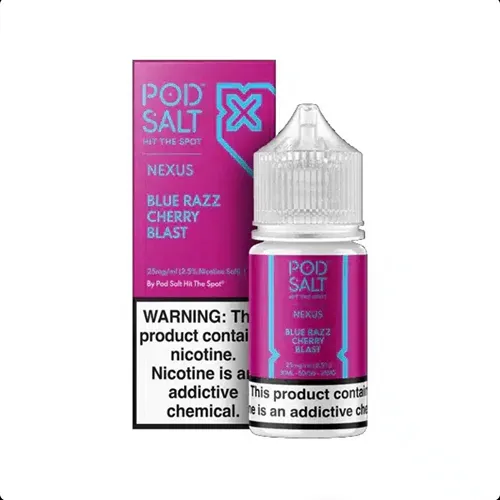 پاد سالت بلو رزبری و گیلاس Pod Salt Blue Razz Cherry Blast